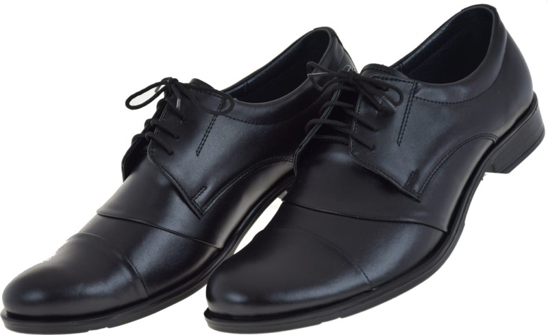 Eleganckie czarne skórzane półbuty męskie.JPG