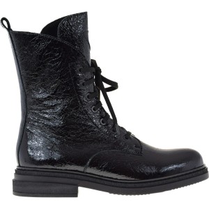 ELEGANCKIE BOTKI DAMSKIE OCIEPLANE LAMANTI 1040 - LAKIEROWANE, STYLOWE OBUWIE