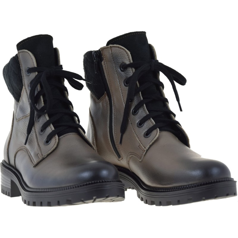 Beżowe botki damskie z naturalnej skóry licowej.JPG