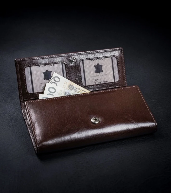 Portfel damski skórzany brązowy