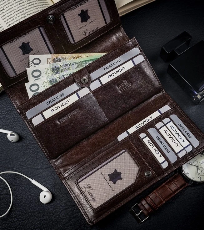 Portfel damski skórzany brązowy