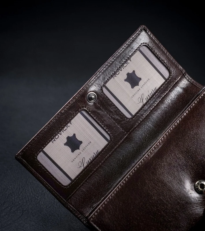 Portfel damski skórzany brązowy