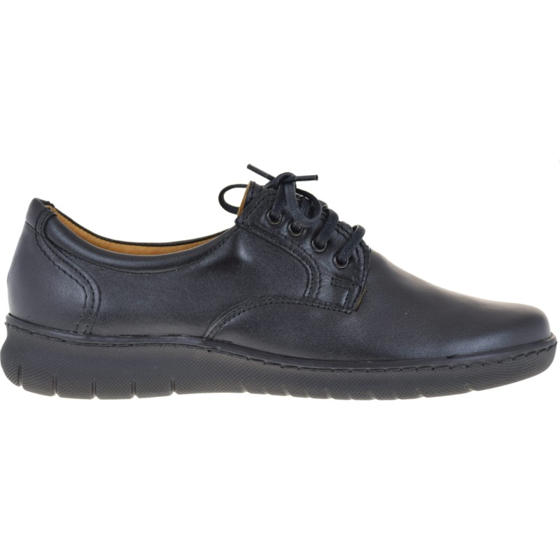 Czarne skórzane półbuty damskie.JPG