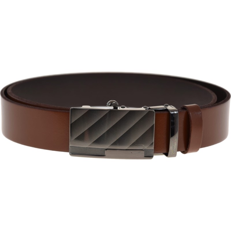 Elegancki brązowy pasek z naturalnej skóry.JPG