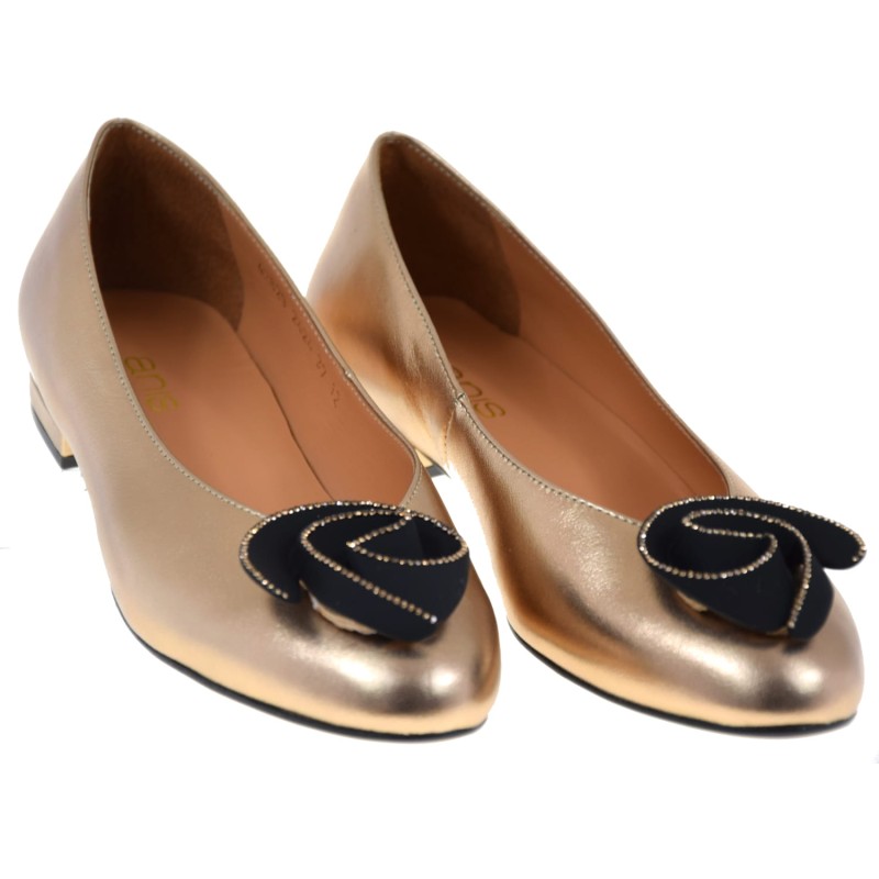Złote baleriny damskie eleganckie.JPG