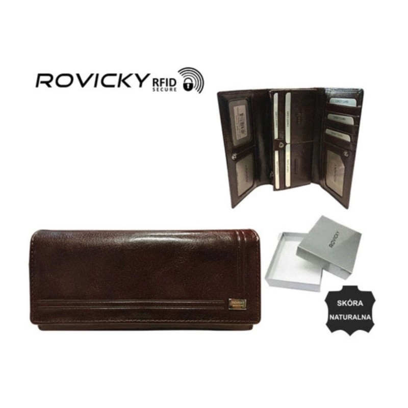 Portfel damski skórzany brązowy