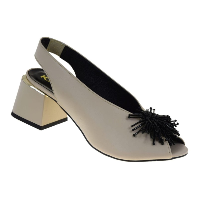 Eleganckie sandały skórzane, obcas klocek.jpg