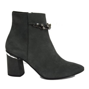 BOTKI DAMSKIE SKÓRZANE OCIEPLANE BUTY ZIMOWE SZARE Venetti 1451/G