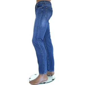 MODNE MĘSKIE JEANSY NIEBIESKIE VENTANA 980-104 SLIM FIT STRAIGHT CASUAL - PROMOCJA DARMOWA DOSTAWA