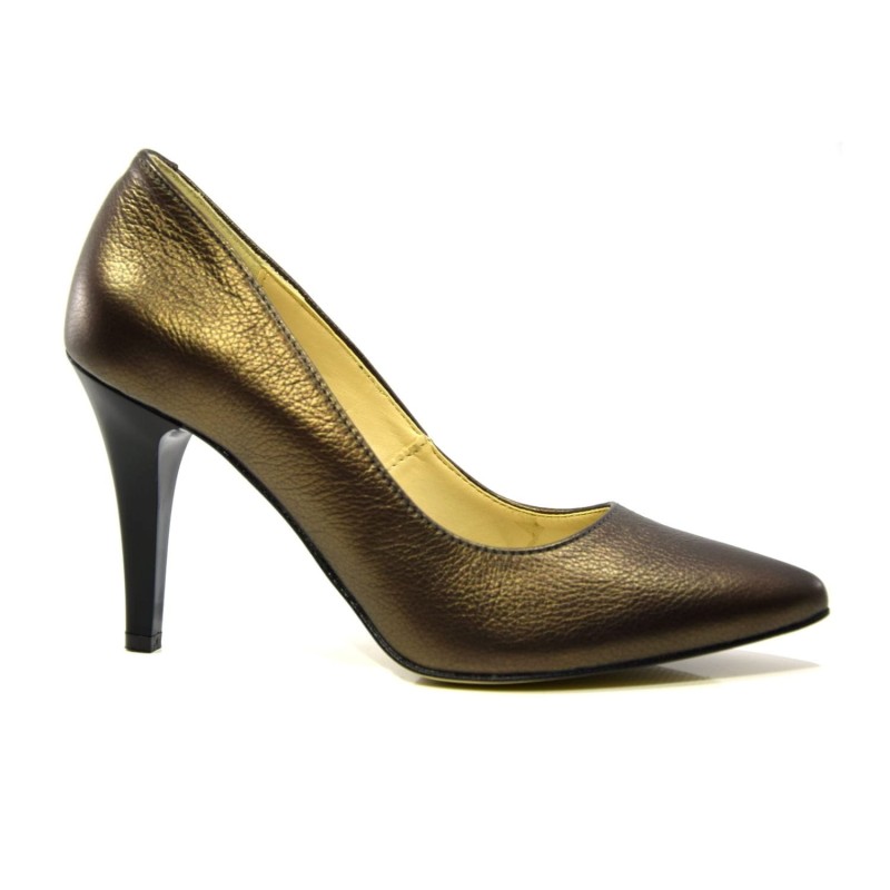 Czółenka damskie eleganckie buty na szpilce miedziane.jpg