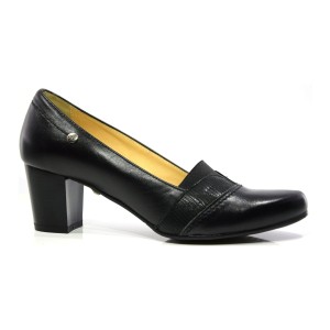 MODNE CZÓŁENKA DAMSKIE GRODECKI 992 - ELEGANCKIE CZARNE PÓŁBUTY ZE SKÓRY NATURALNEJ