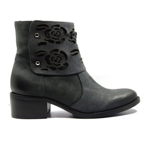 NIEZWYKŁE AŻUROWE MODNE BOTKI ELEGANCJA KOMFORT I WYSOKA JAKOŚĆ W ODCIENIU SZAROŚCI Prestiż But 1347