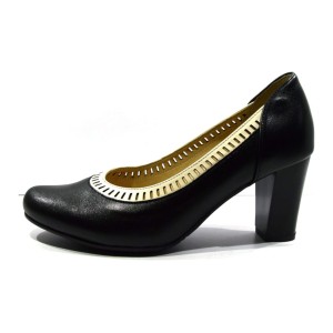 ELEGANCKIE CZÓŁENKA DAMSKIE GRODECKI 1149 - MODNE CZARNE PÓŁBUTY SKÓRZANE