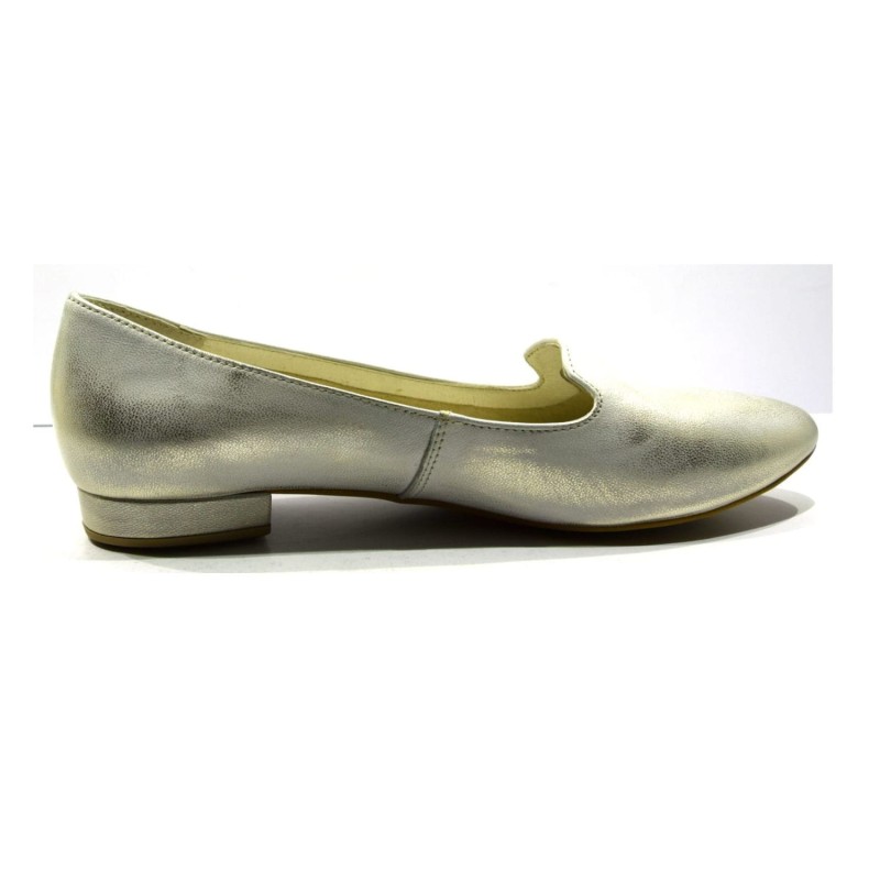 Baleriny damskie eleganckie złote skórzane.jpg