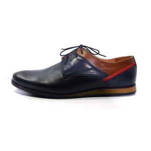ELEGANCKIE SKÓRZANE BUTY MĘSKIE Z UNIKALNYM DESIGNEM - POLSKA MARKA KOMFORT I ELEGANCJA Agda 689 