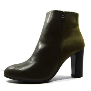 MODNE ZIMOWE BOTKI DAMSKIE - ZIELONE SKÓRZANE OBUWIE Prestiż But 1284 