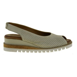 SANDAŁY DAMSKIE SKÓRZANE NA KOTUTNIE - BEŻOWE LEKKIE I KOMFORTOWE - IDEALNE NA LATO ARTIKER 50C0863