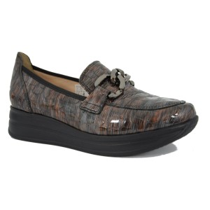 MOKASYNY DAMSKIE MODNE BUTY NA KOTURNIE BRĄZOWE GRODECKI 1349