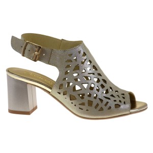 Eleganckie skórzane złote sandały Clasicco 0483 od Panda Obuwie