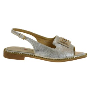 Złote sandały damskie na lato wygodne eleganckie z cyrkoniami S Barski KV51-082