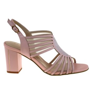 Eleganckie sandały na słupku pudrowy róż skóra naturalna wygodne Epica JIJI40088C C5