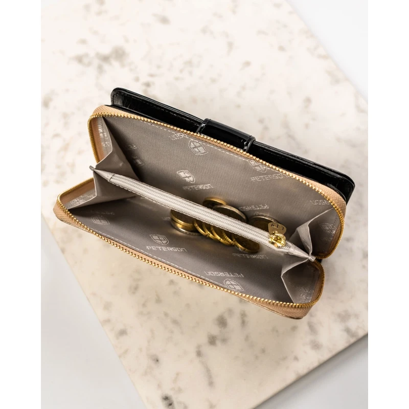 Stylowy portfel damski Peterson – naturalna skóra, klasyczny design, idealny na prezent (1).webp