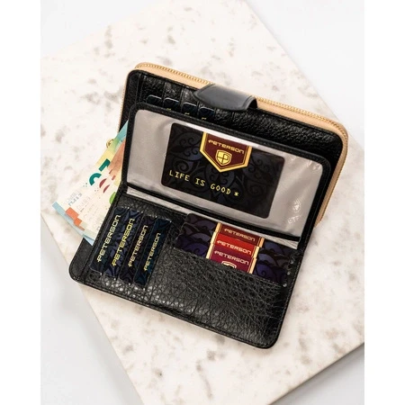 Stylowy portfel damski Peterson – naturalna skóra, klasyczny design, idealny na prezent (5).webp