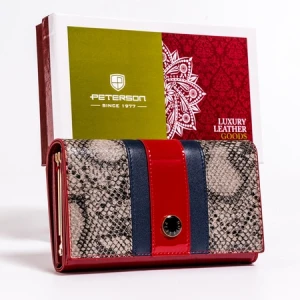 Portfel damski skórzany Peterson PTN ST-466 Snake z RFID i biglem