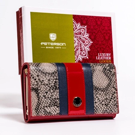 Portfel damski skórzany Peterson PTN ST-466 Snake – elegancja i funkcjonalność z ochroną RFID (2).webp