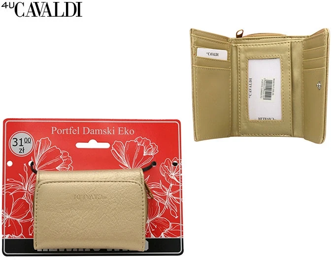Portfel damski 4U CAVALDI F-206L-BL GOLD – elegancki, złoty, skóra ekologiczna (1).webp