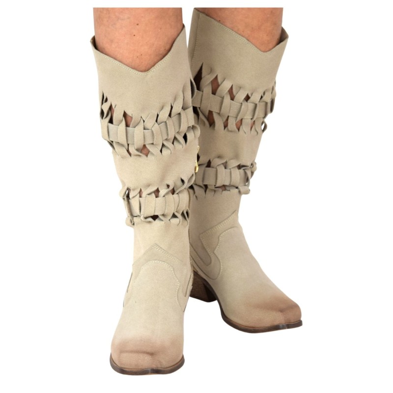 Beżowe kozaki kowbojki damskie Zbych Shoes 1789 do kolana, skóra nubukowa, stabilny obcas (4).jpg