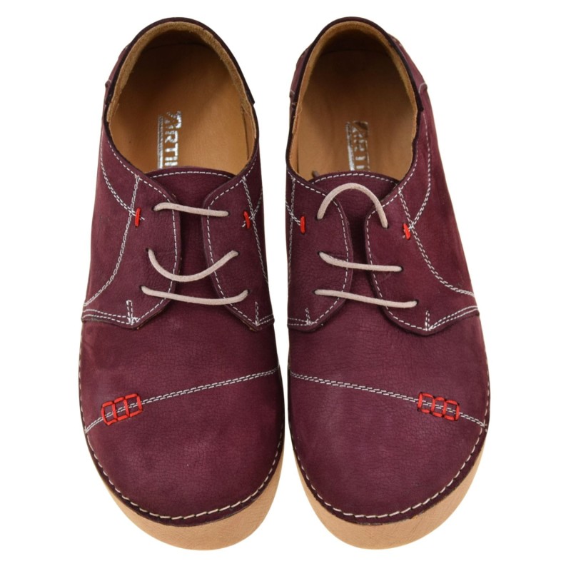 półbuty damskie barefoot ARTIKER 57C2111 bordowe skórzane nubukowe (5).jpg
