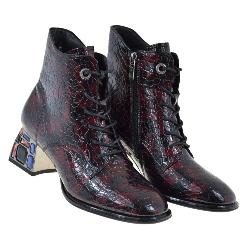 eleganckie botki damskie Artiker 57C0130 skórzane lakierowane bordo (2).jpg