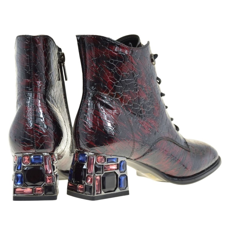 eleganckie botki damskie Artiker 57C0130 skórzane lakierowane bordo (3).jpg