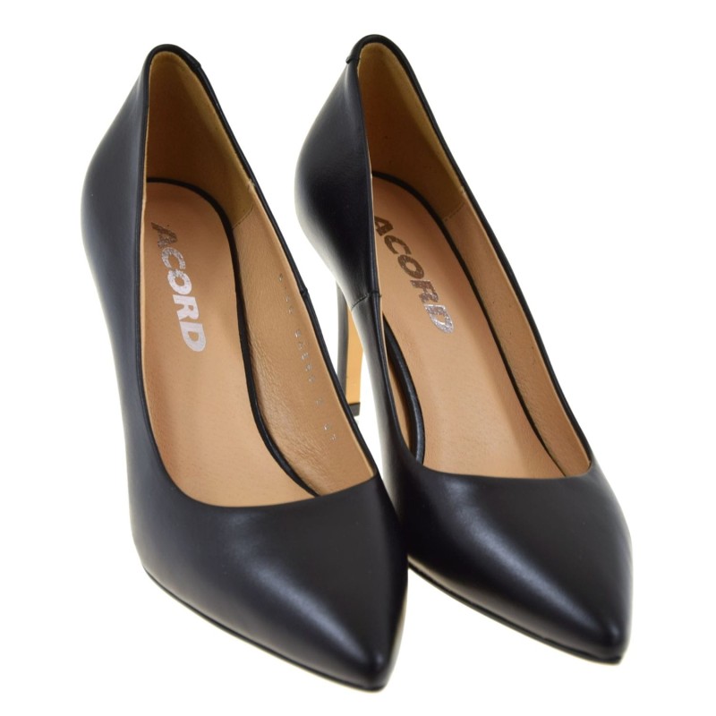 eleganckie czółenka damskie skórzane ACORD 6156 czarne szpilki (2).jpg