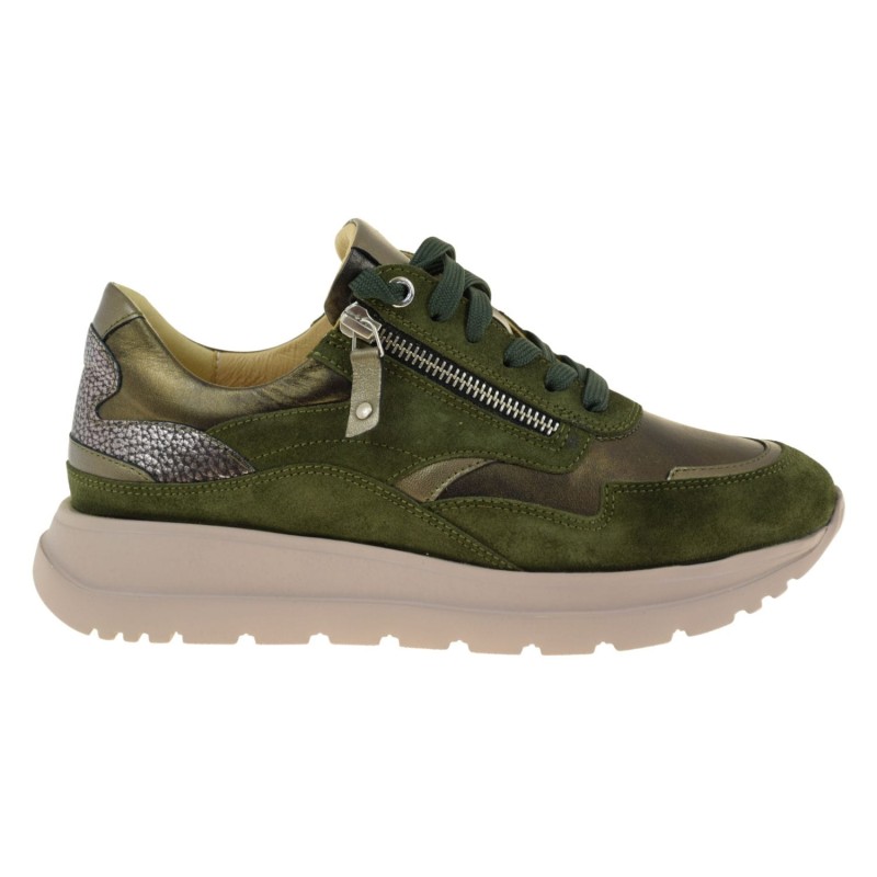 Sneakersy damskie Kampa N960S2 zielone skórzane półbuty sportowe na co dzień i specjalne okazje (1).jpg