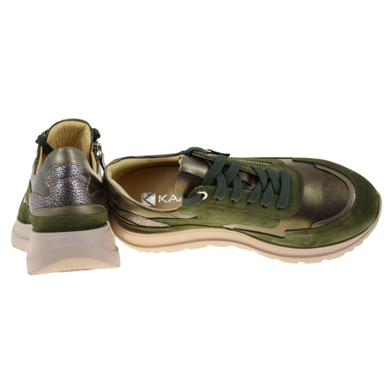 Sneakersy damskie Kampa N960S2 zielone skórzane półbuty sportowe na co dzień i specjalne okazje (4).jpg