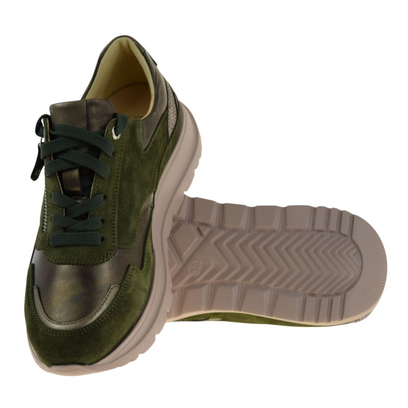 Sneakersy damskie Kampa N960S2 zielone skórzane półbuty sportowe na co dzień i specjalne okazje (5).jpg