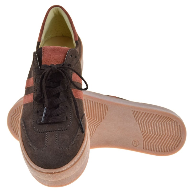 modne sneakersy damskie KAMPA N1068S2 czekoladowe skórzane na platformie (3).jpg