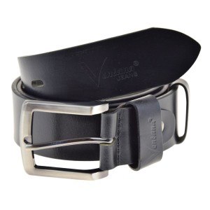 Pasek męski skórzany czarny Ventana – elegancki pasek do jeansów i spodni