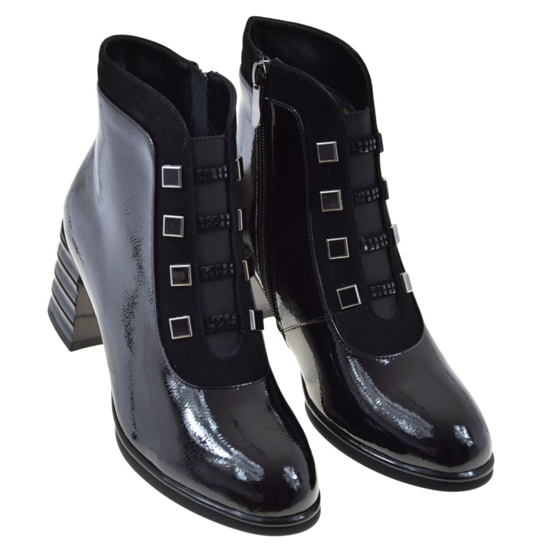 eleganckie botki damskie S.BARSKI CR52-696 czarne skórzane na słupku (2).jpg