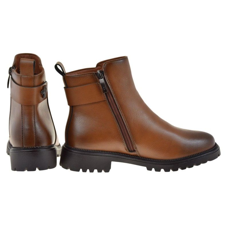 eleganckie botki damskie Potocki 25-19314BR brązowe z ekologicznej skóry (4).jpg