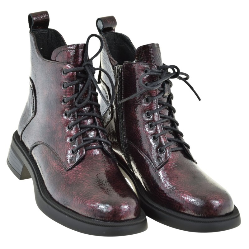 eleganckie botki damskie skórzane burgund S.BARSKI LZ52-954 jesień zima (2).jpg