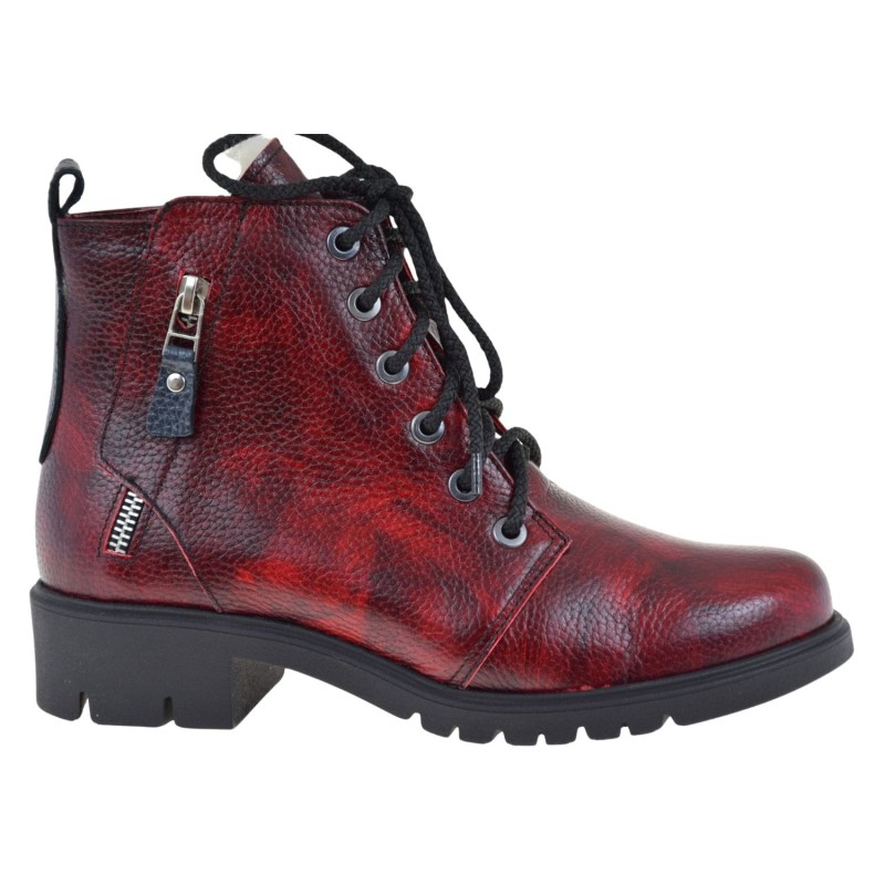 botki damskie skórzane GALANT 3343 czerwone – eleganckie ocieplane buty z naturalnej skóry (1).jpg
