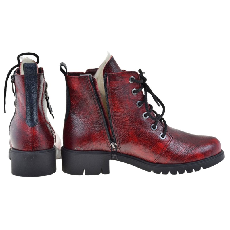 botki damskie skórzane GALANT 3343 czerwone – eleganckie ocieplane buty z naturalnej skóry (4).jpg