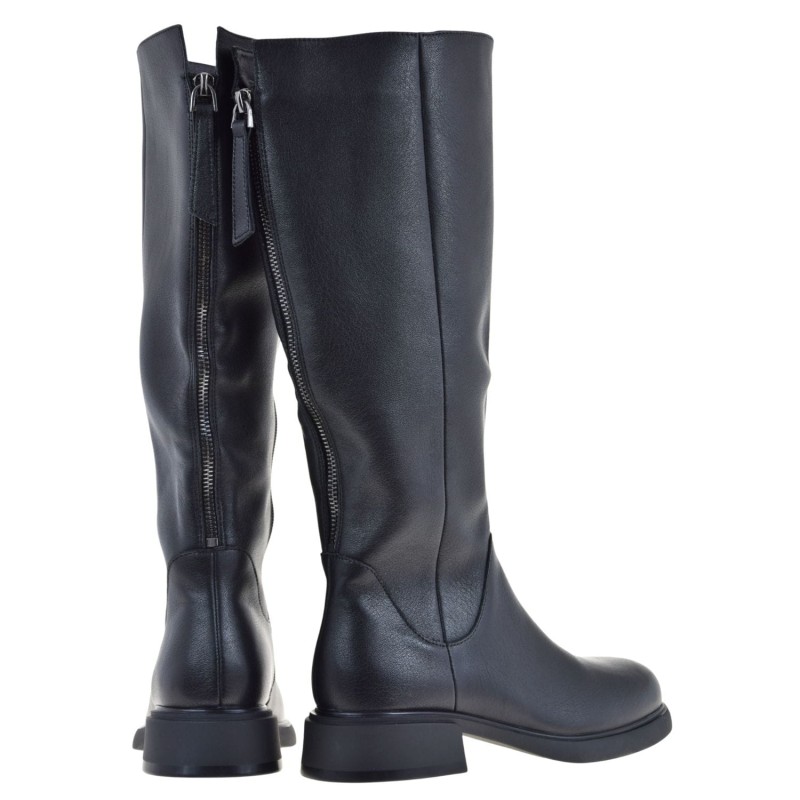 eleganckie kozaki damskie skórzane S.Barski JC52-837 czarne oficerki na obcasie 3,5 cm (3).jpg