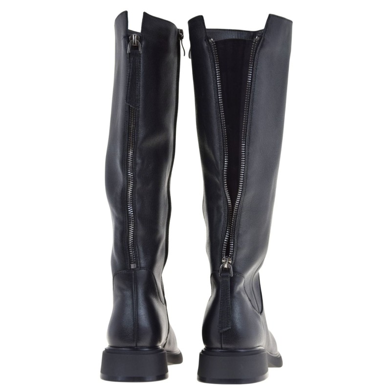 eleganckie kozaki damskie skórzane S.Barski JC52-837 czarne oficerki na obcasie 3,5 cm (5).jpg