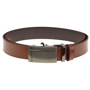 Pasek męski ARUCcE 021 brązowy – skóra naturalna, klamra automatyczna
