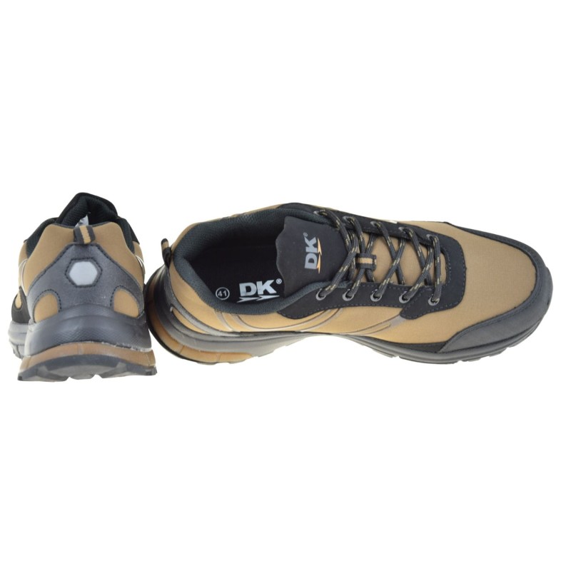 Buty trekkingowe męskie softshell, wodoodporne, czarne – DK 15507, antypoślizgowa podeszwa, widok z boku (4).jpg