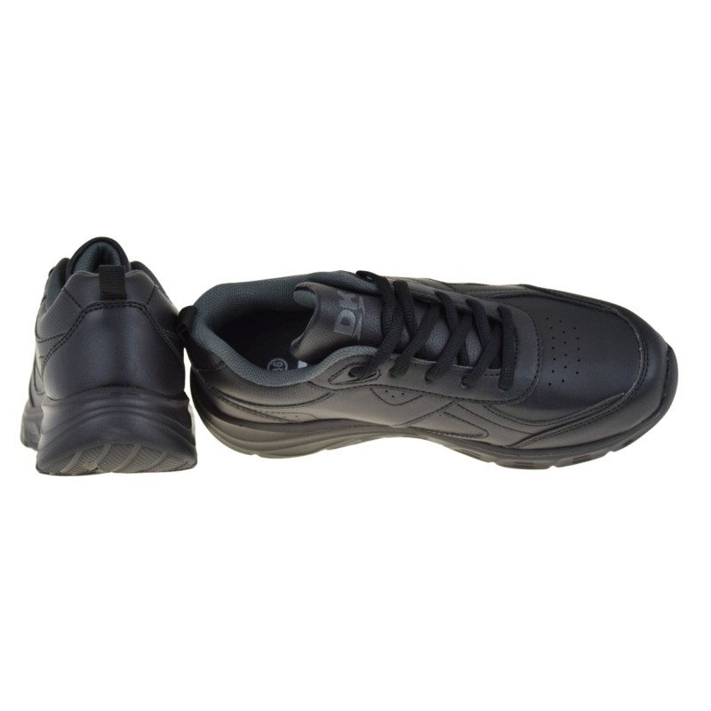 czarne sneakersy damskie DK 231205 z ekoskóry, lekkie buty damskie do pracy i na spacer (4).jpg